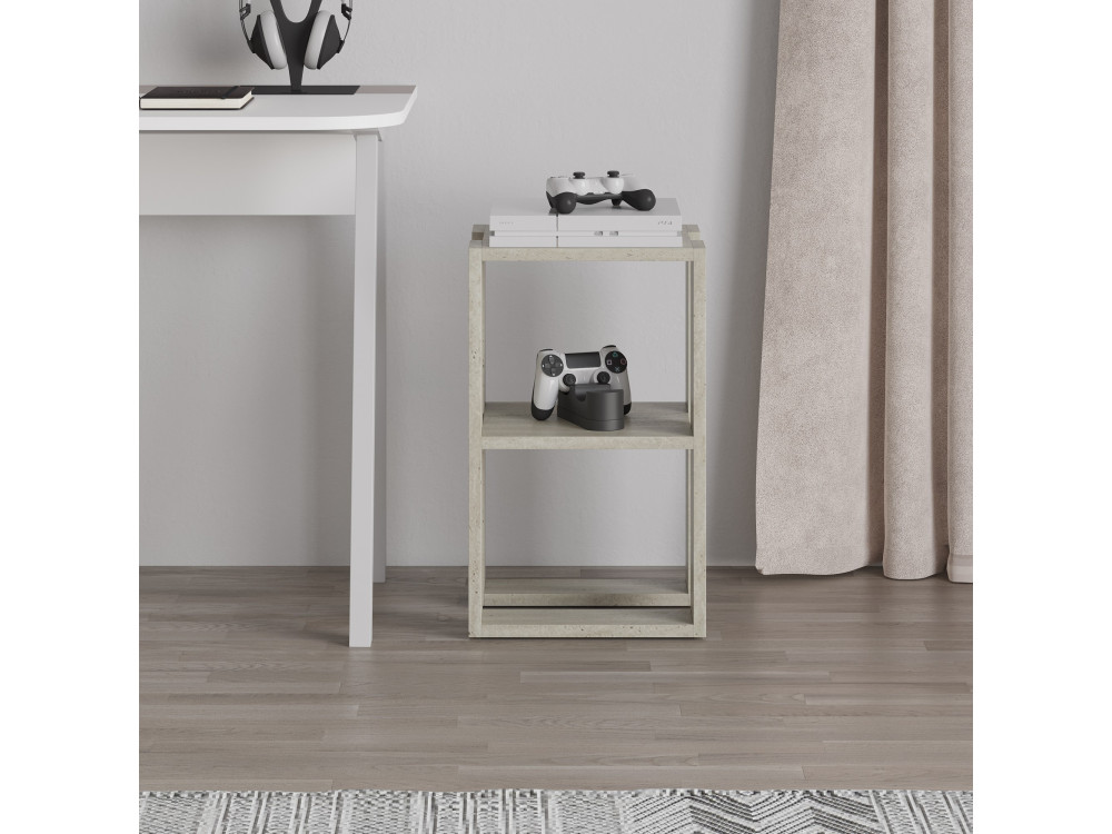 Mesilla de noche de madera "Lonie" 30 x 30 x 55 cm - Travertino