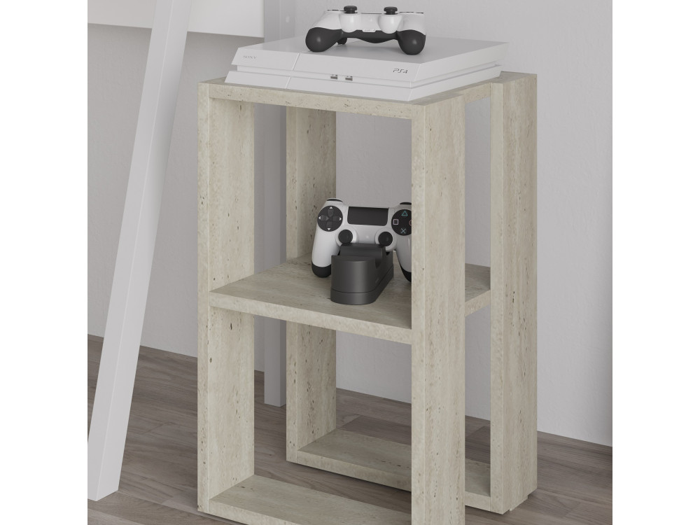 Mesilla de noche de madera "Lonie" 30 x 30 x 55 cm - Travertino