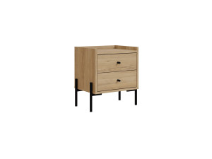 Mesilla de noche de madera "Malta" - 45 x 35 x 52 cm - Marrón claro