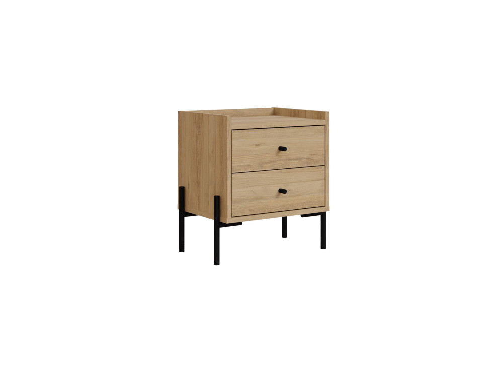 Mesilla de noche de madera "Malta" - 45 x 35 x 52 cm - Marrón claro