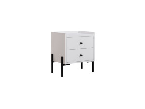 Mesilla de noche de madera "Malta" - 45 x 35 x 52 cm - Blanco
