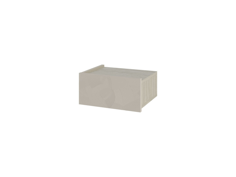 Mesilla de noche de madera "Onda" con iluminación LED - 38 x 31 x 18 cm - Beige