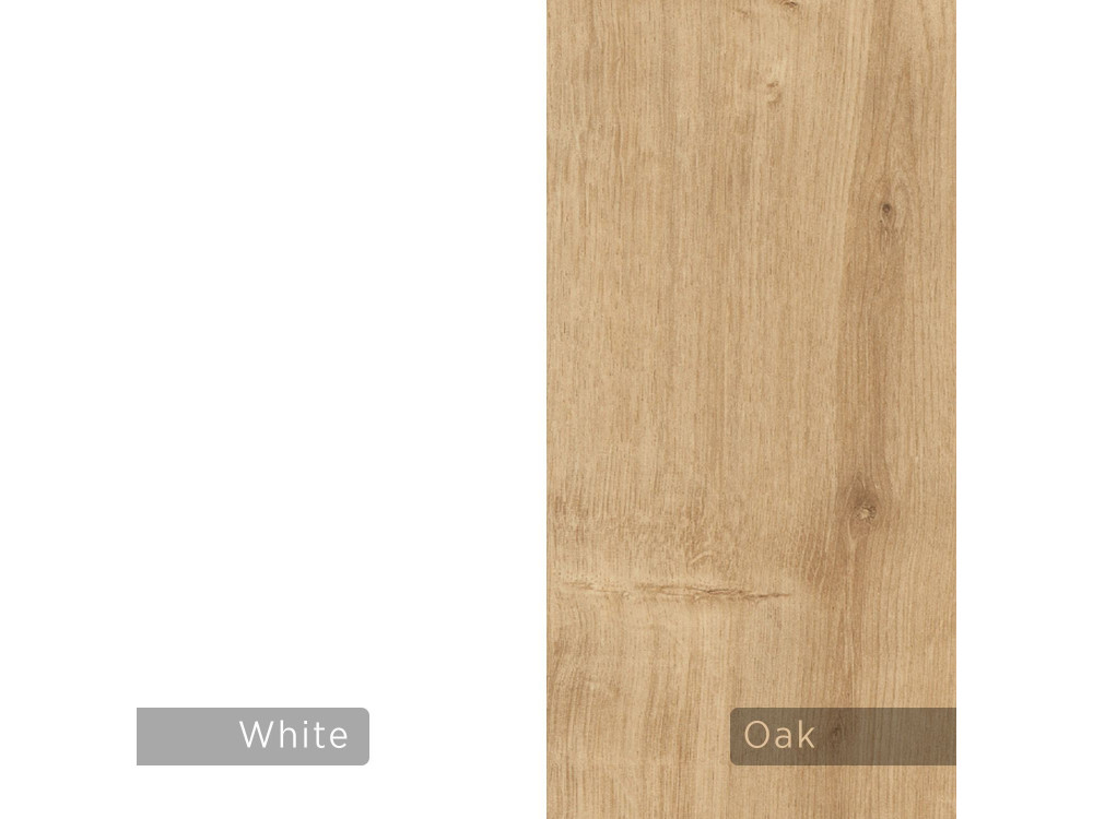 Mesilla de noche de madera "Onda" con luz LED - 38 x 31 x 18 cm - Blanco