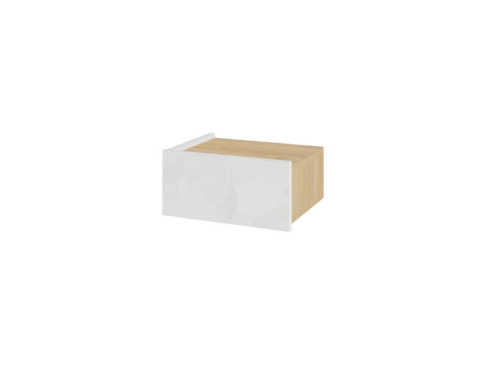Mesilla de noche de madera "Onda" - 38 x 31 x 18 cm - Blanco