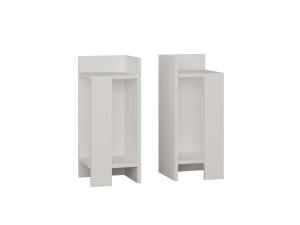 Lote de 2 mesillas de noche de madera "Elos" - 25 x 27 x 60 cm - Blanco