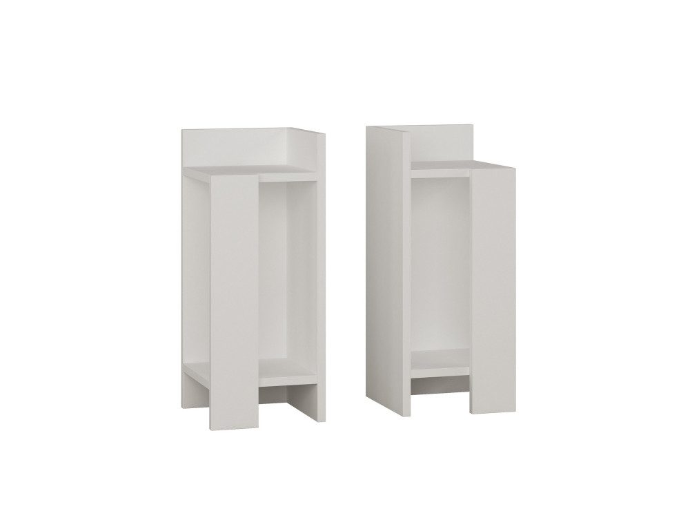 Lote de 2 mesillas de noche de madera "Elos" - 25 x 27 x 60 cm - Blanco