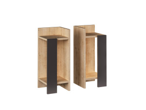 Lote de 2 mesillas de noche de madera "Elos" - 25 x 27 x 60 cm - Marrón