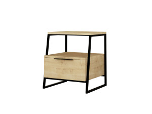 Mesilla de noche de madera "Pal" - 45 x 40 x 50 cm - Beige
