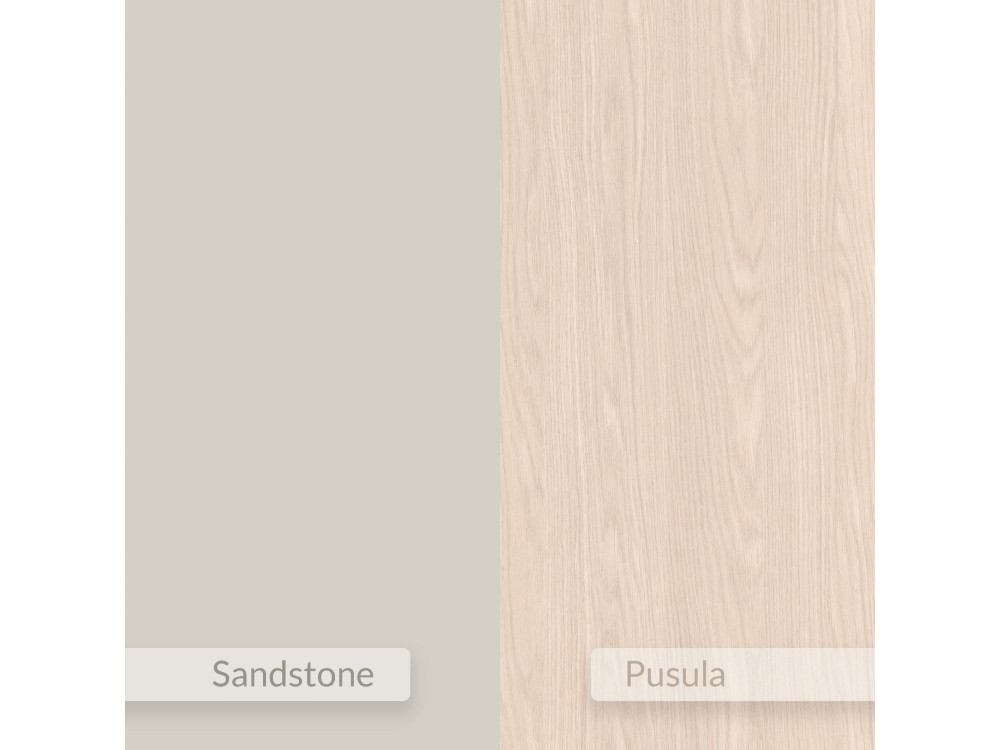 Mesilla de noche de madera "Brik" con luz LED - 45 x 30 x 18 cm - Arenisca