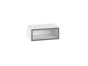 Mesilla de noche de madera "Brik" con iluminación LED - 45 x 30 x 18 cm - Blanco