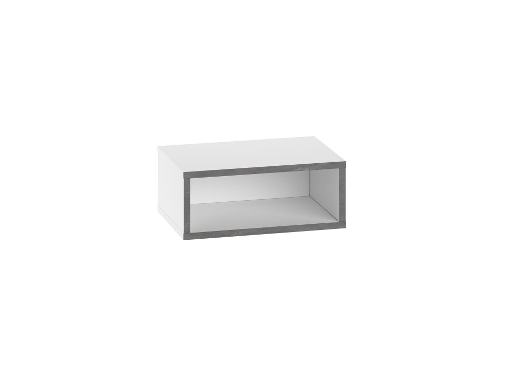 Mesilla de noche de madera "Brik" con iluminación LED - 45 x 30 x 18 cm - Blanco