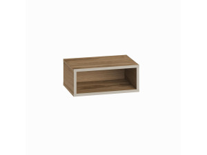 Mesilla de noche de madera "Brik" con luz LED - 45 x 30 x 18 cm - Marrón