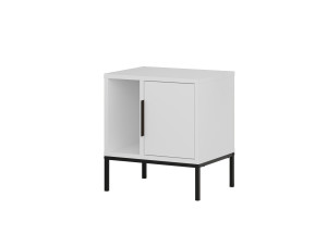 Mesilla de noche de madera "Glynn" - 45 x 35 x 50 cm - Blanco