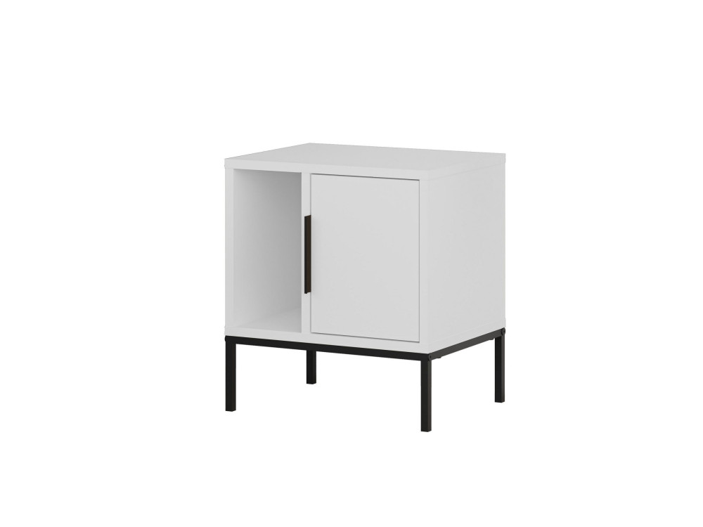 Mesilla de noche de madera "Glynn" - 45 x 35 x 50 cm - Blanco