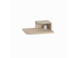 Mesilla de noche "Luno" con bombilla de madera - 40 x 30 x 16 cm - Crema