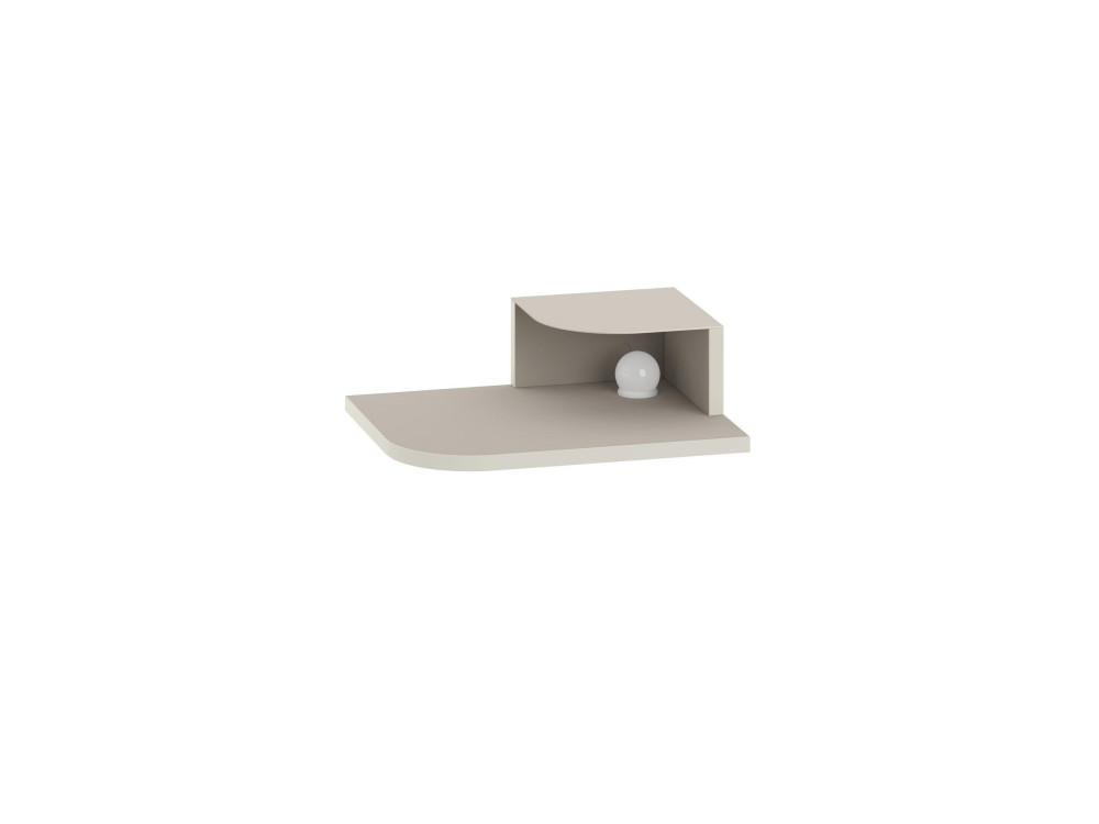 Mesilla de noche "Luno" con bombilla de madera - 40 x 30 x 16 cm - Arenisca
