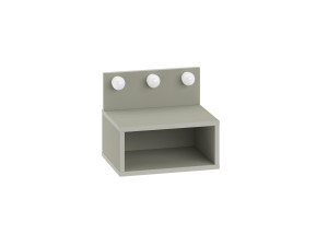 Mesilla de noche "Treo" con bombilla de madera - 40 x 30 x 34 cm - Gris