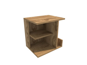 Mesilla de noche de madera "Karamira" - 45 x 35 x 45 cm - Marrón