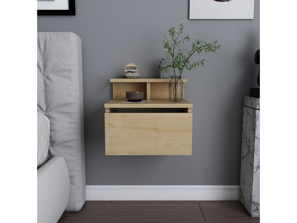 Mesilla de noche de madera "Alice" - 40 x 32 x 35 cm - Beige