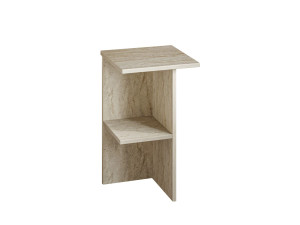 Mesilla de noche de madera "Leray" - 36 x 36 x 60 cm - Travertino
