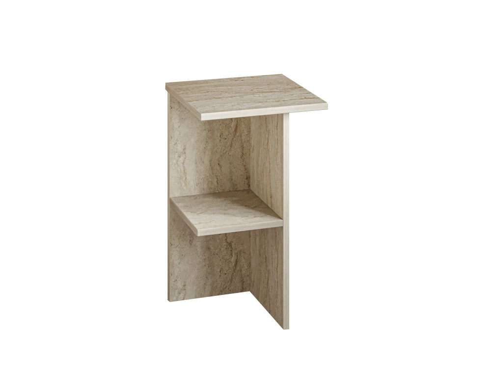 Mesilla de noche de madera "Leray" - 36 x 36 x 60 cm - Travertino