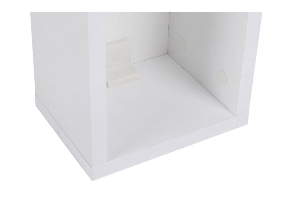 Mesilla de noche de madera "Turra" - 20 x 15 x 65 cm - Blanco