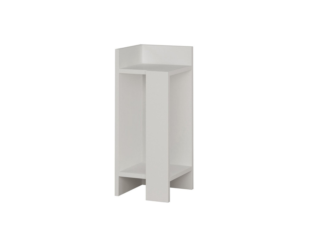 Mesilla de noche de madera "Elos Left" - 25 x 27 x 60 cm - Blanco