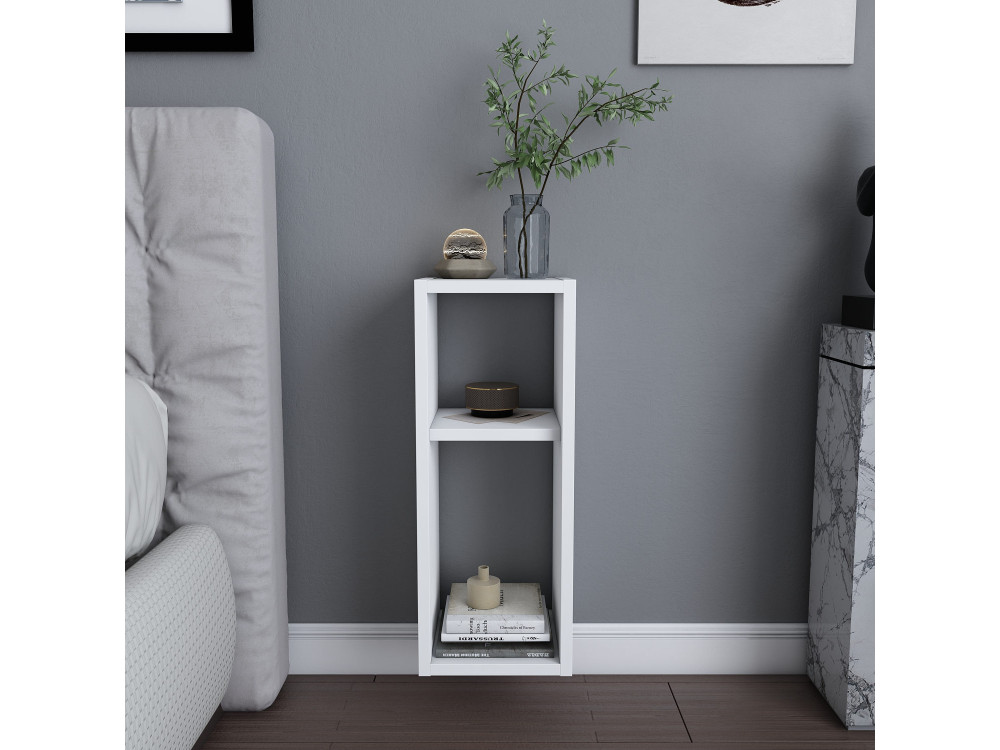 Mesilla de noche de madera "Sault" - 23 x 22 x 60 cm - Blanco