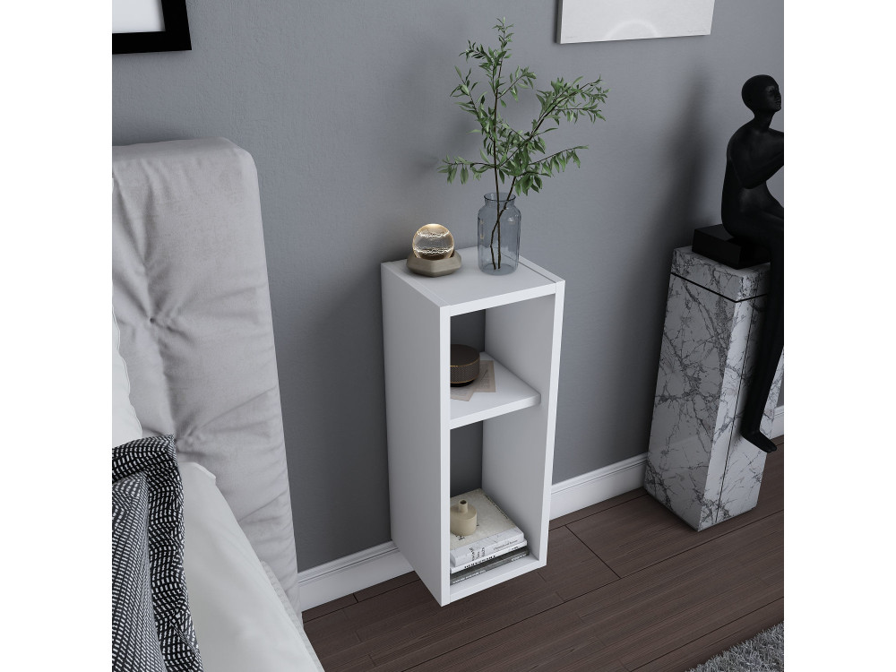 Mesilla de noche de madera "Sault" - 23 x 22 x 60 cm - Blanco