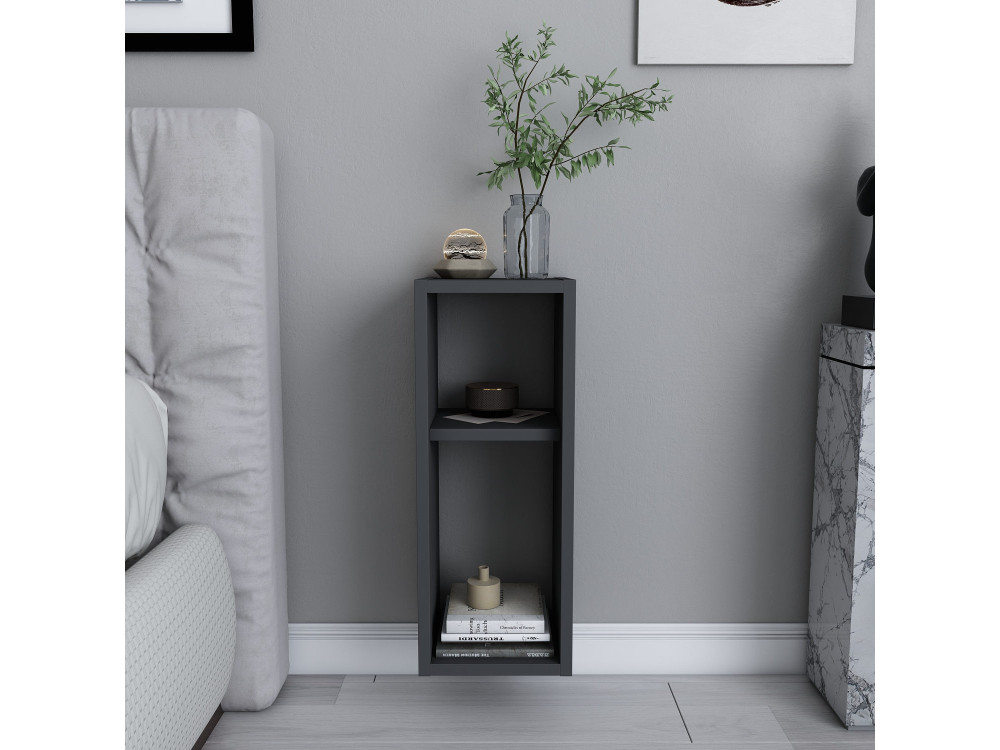 Mesilla de noche de madera "Sault" - 23 x 22 x 60 cm - Gris antracita