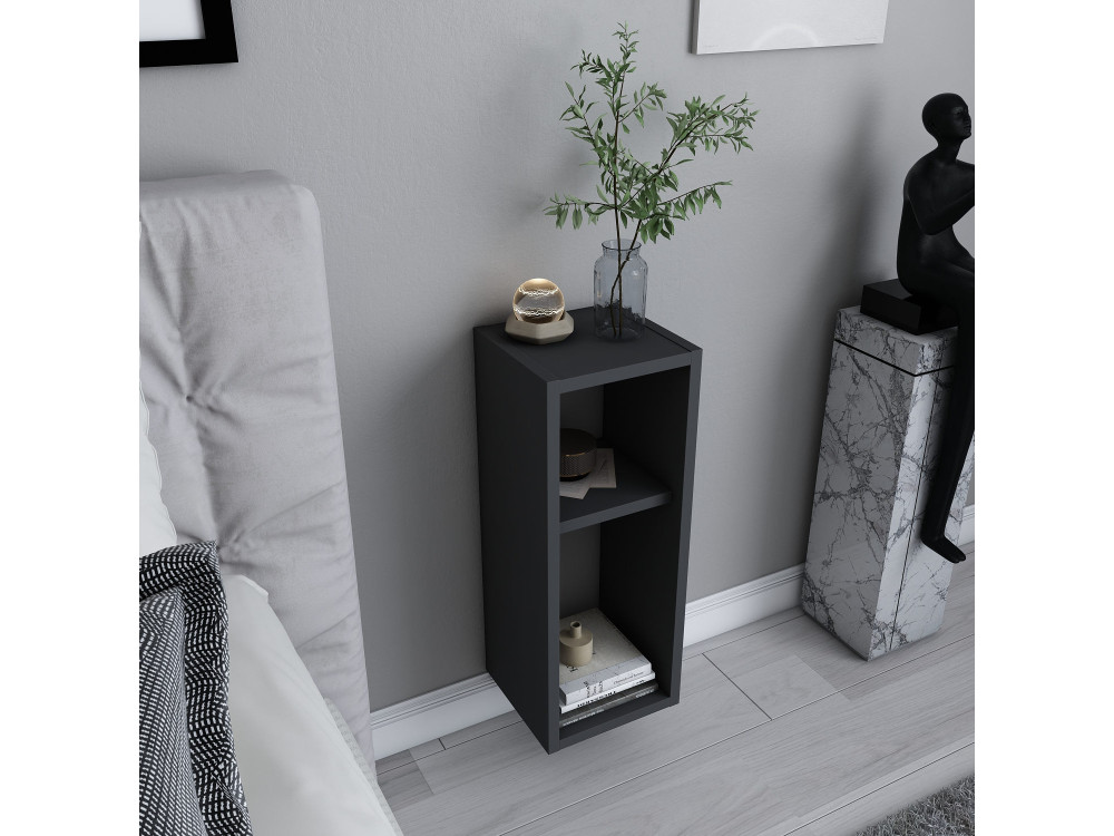 Mesilla de noche de madera "Sault" - 23 x 22 x 60 cm - Gris antracita