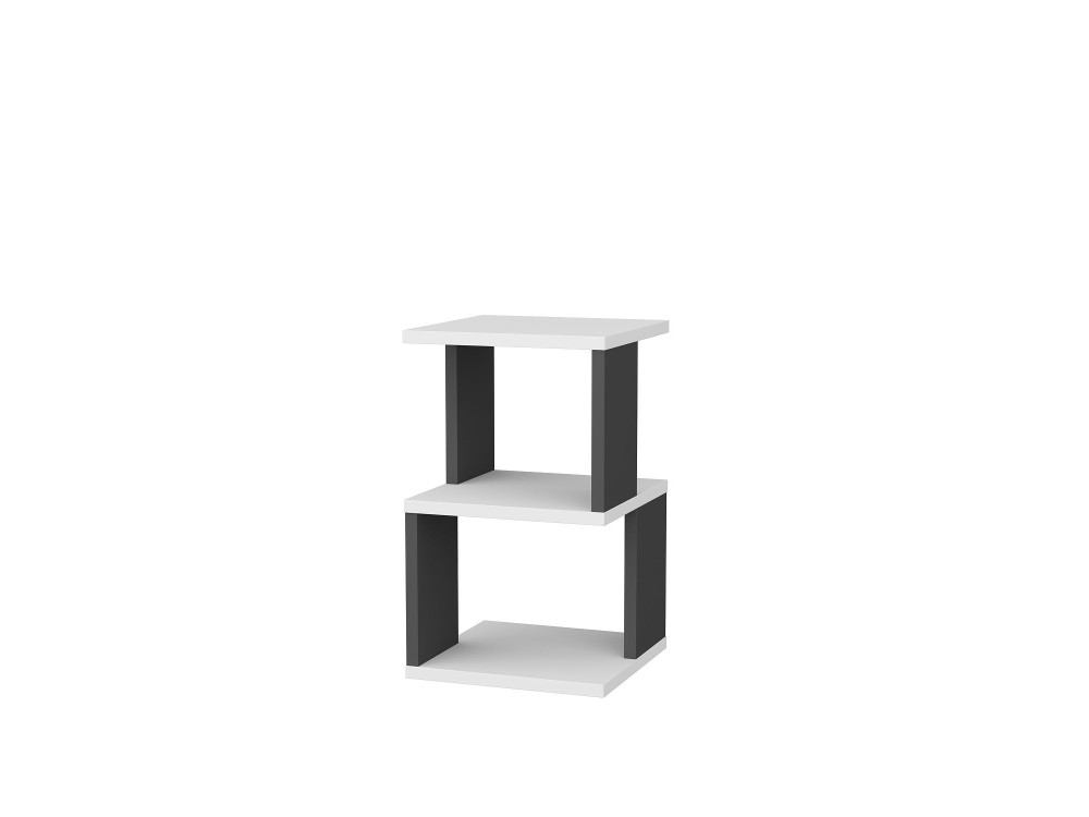 Mesilla de noche de madera "Carter" - 30 x 30 x 49 cm - Blanco