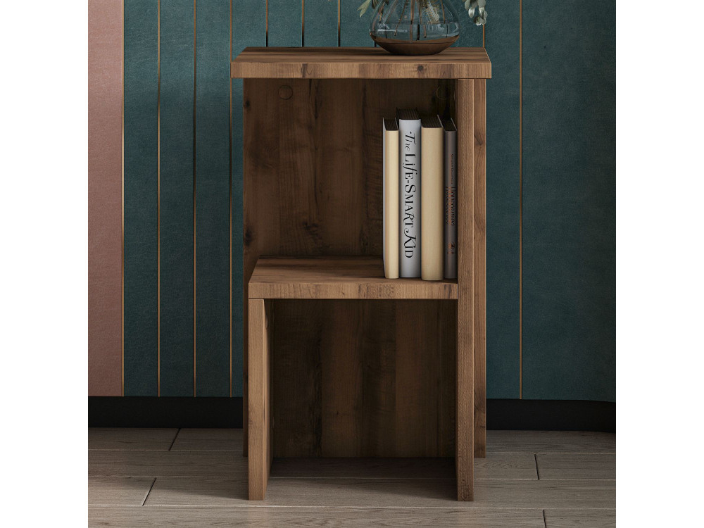 Mesilla de noche de madera "Roisin" - 30 x 30 x 50 cm - Marrón