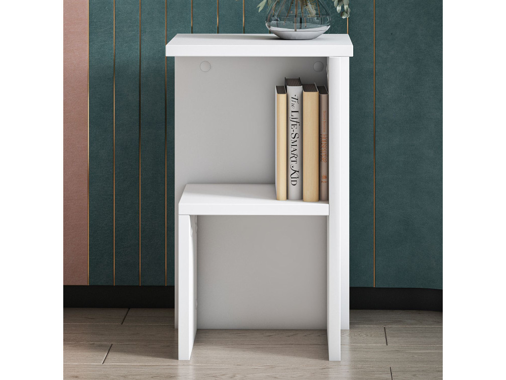 Mesilla de noche de madera "Roisin" - 30 x 30 x 50 cm - Blanco