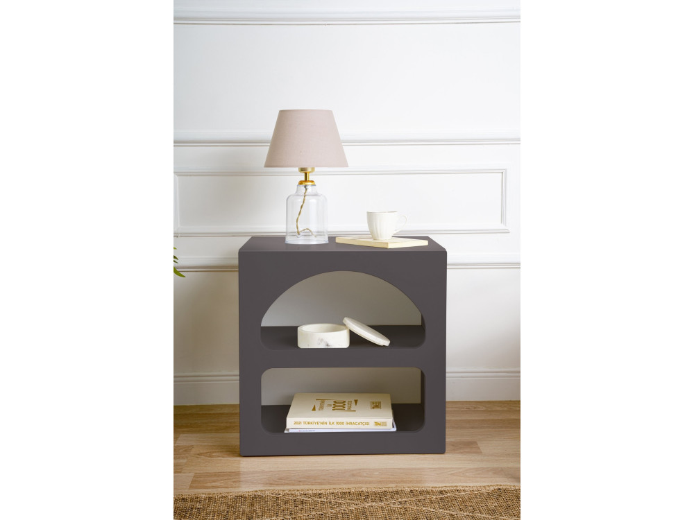 Mesilla de noche de madera "Lorin" - 50 x 40 x 50 cm - Gris antracita