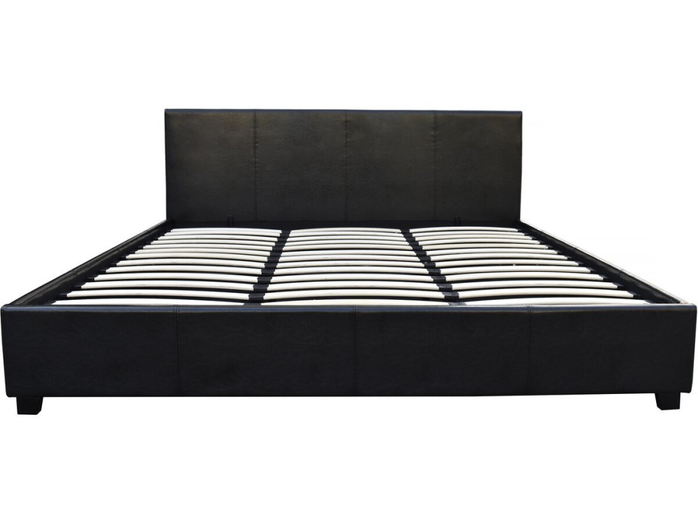 Cama en PVC "Carla" - 140 x 190 cm - Negro