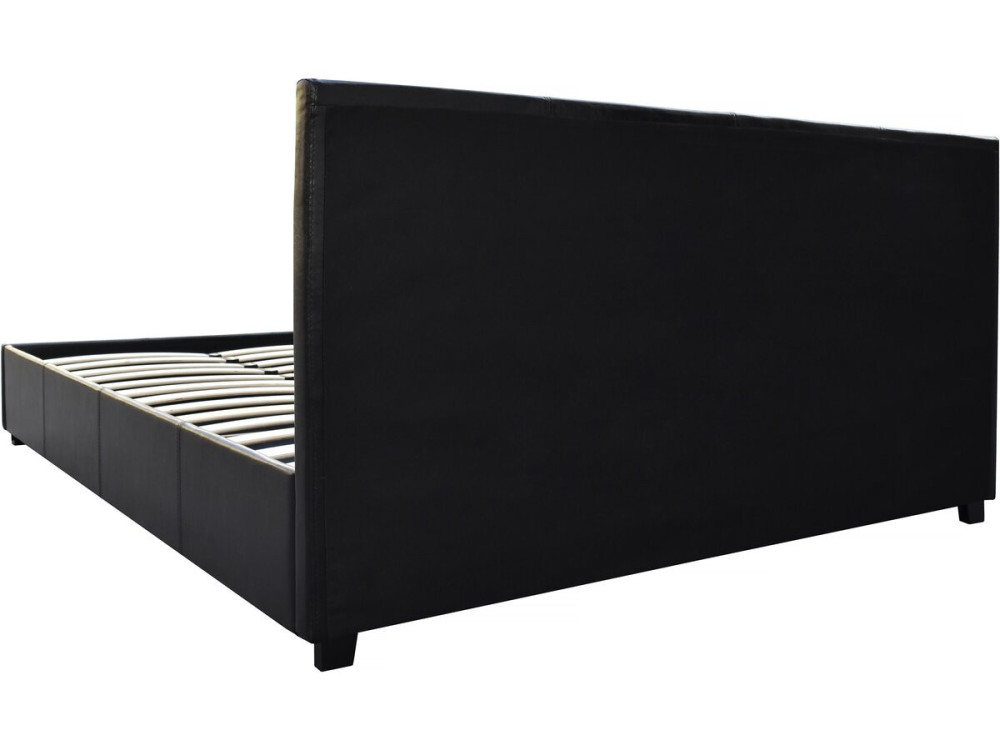 Cama en PVC "Carla" - 140 x 190 cm - Negro