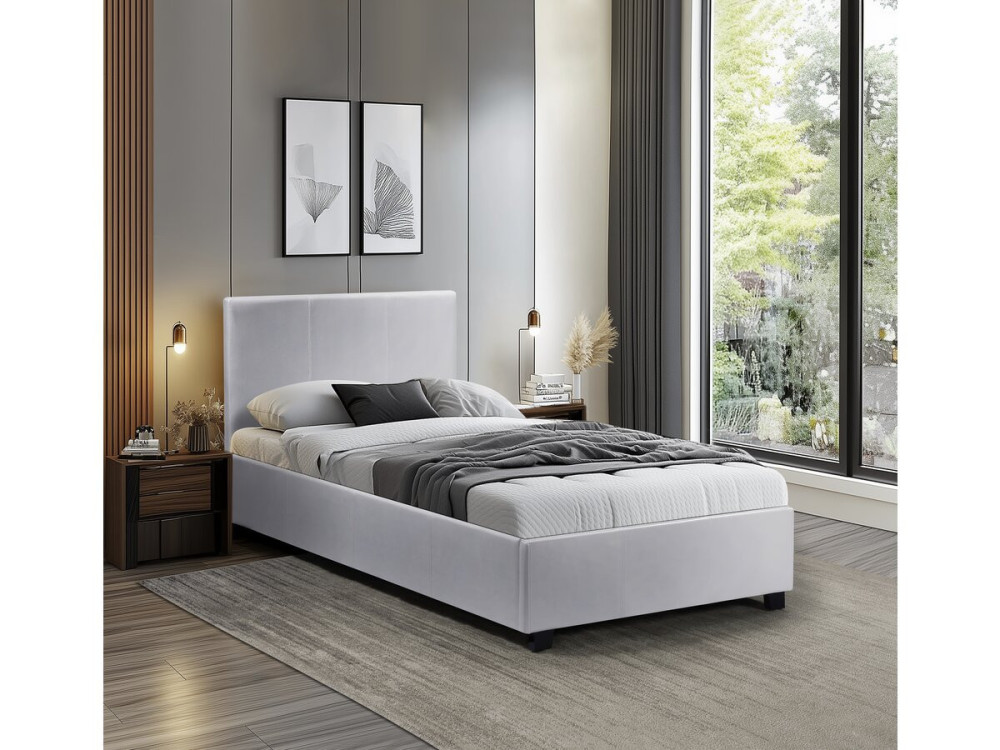 Cama en PVC "Carla" - 90 x 190 cm - Blanco