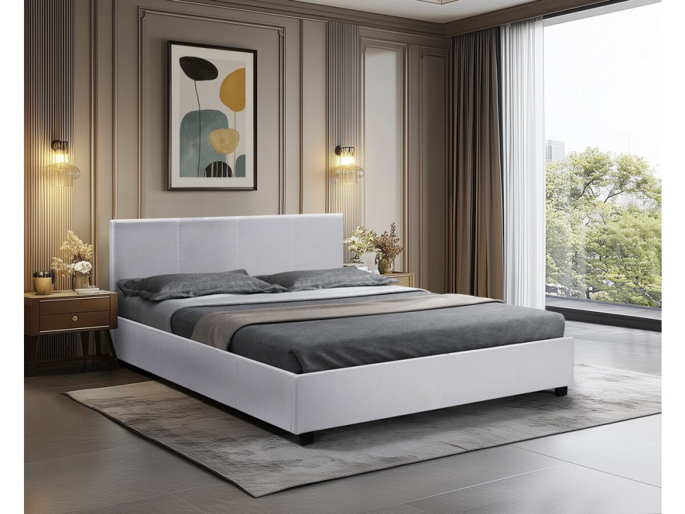 Cama en PVC "Carla" - 160 x 200 cm - Blanco