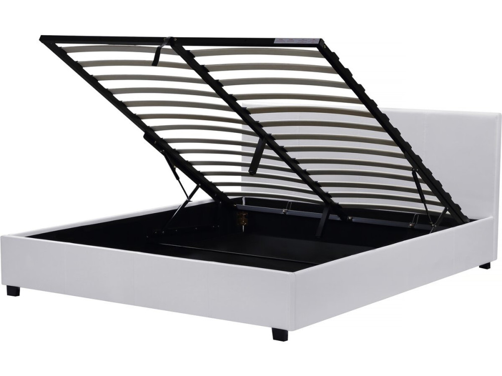 Cama en PVC "Carla" - 160 x 200 cm - Blanco