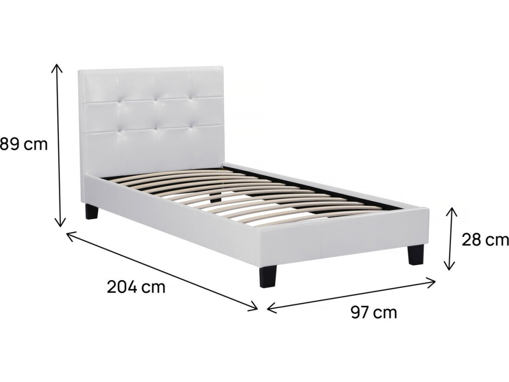 Cama "Julia" color Blanco - 90 x 190 cm