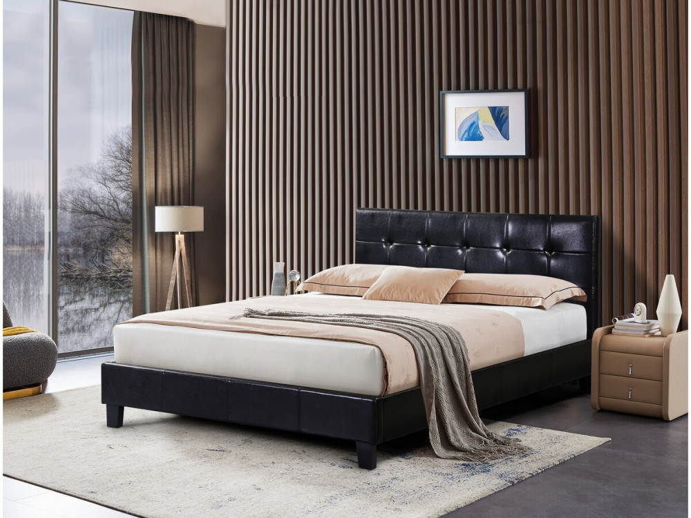 Cama "Julia" color Negro - 140 x 190 cm