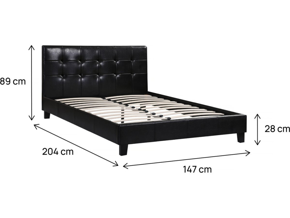 Cama "Julia" color Negro - 140 x 190 cm