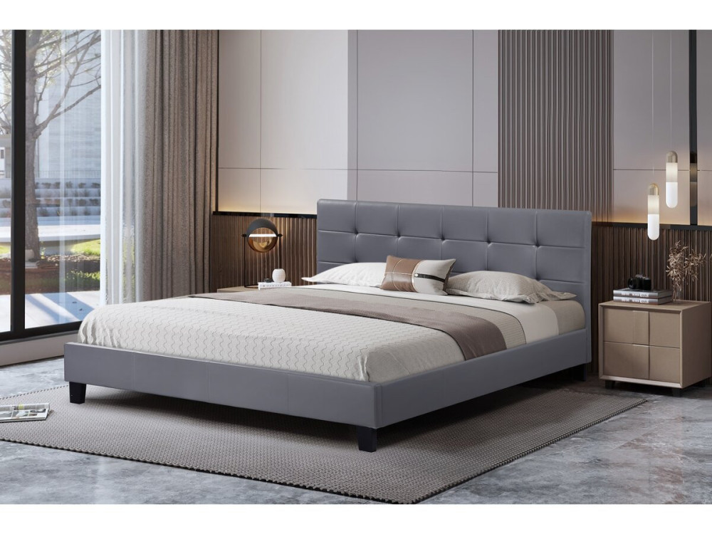 Cama "Julia" - 160 x 200 - Gris claro