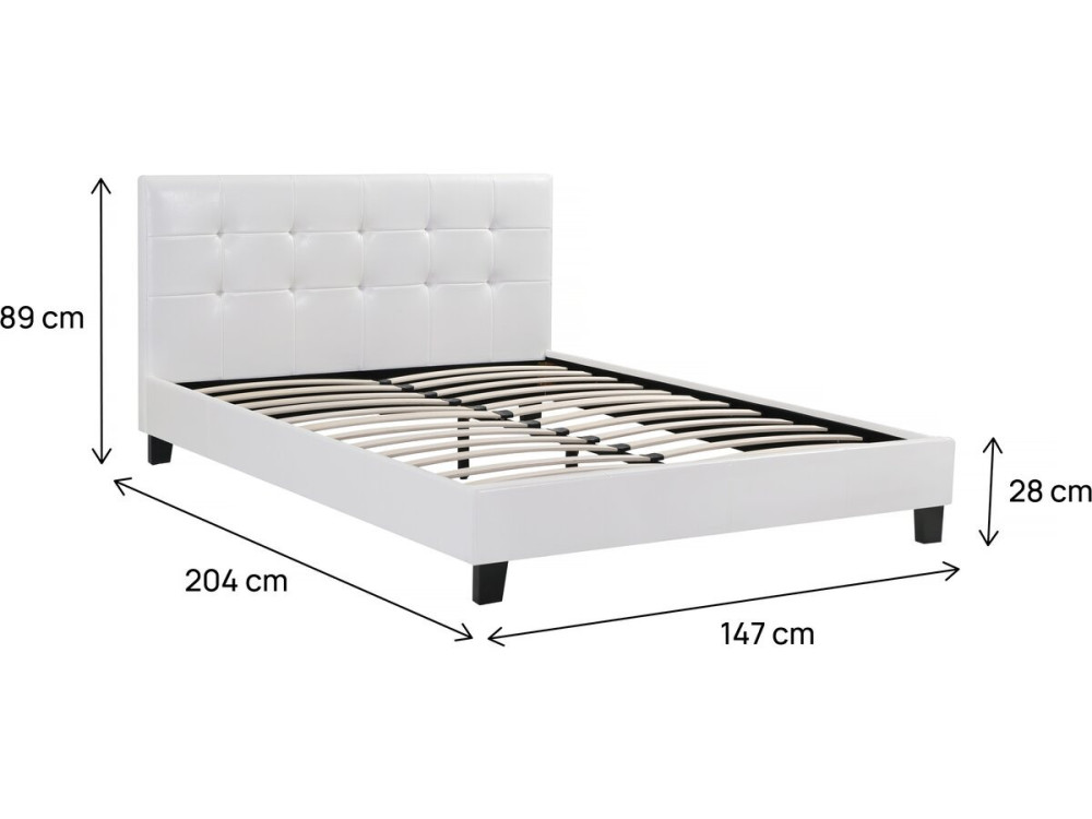 Cama "Julia" color Blanco - 140 x 190 cm