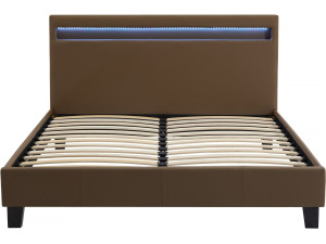 Cama LED "María" - 140 x 190 cm - Color topo