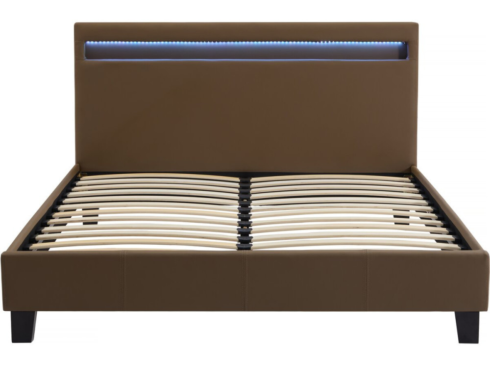 Cama LED "María" - 140 x 190 cm - Color topo