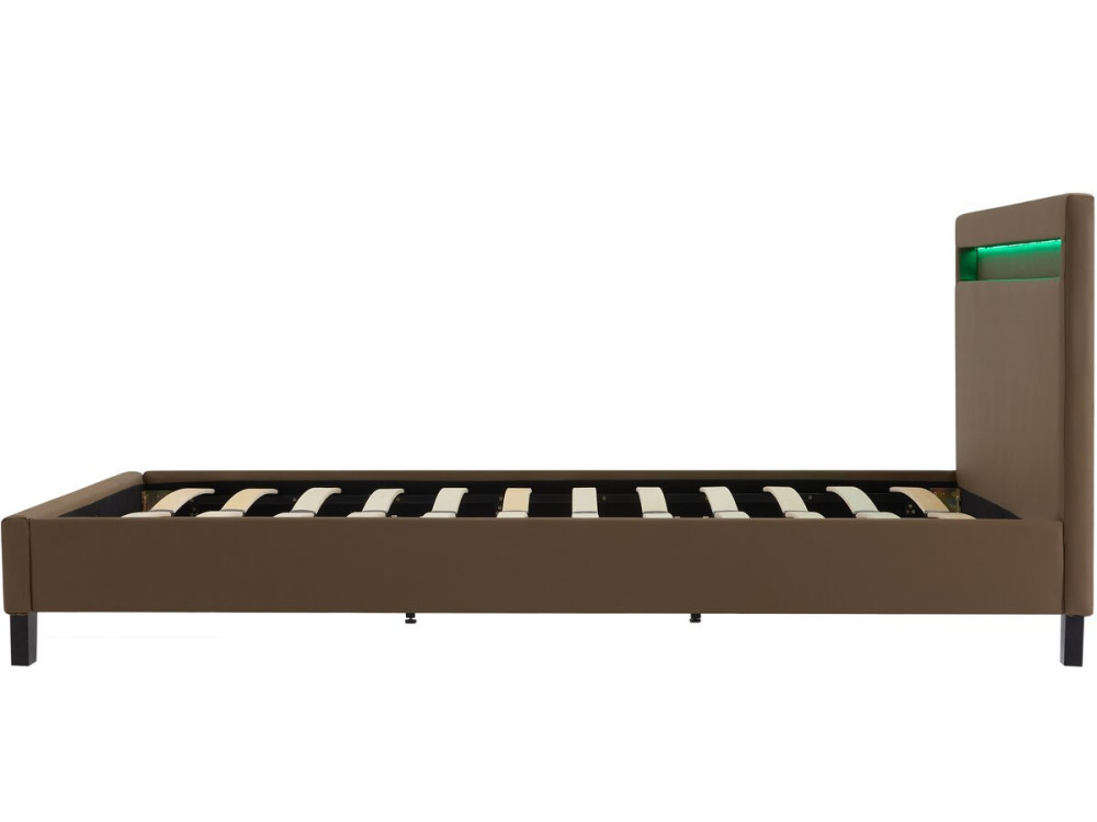 Cama LED "María" - 140 x 190 cm - Color topo