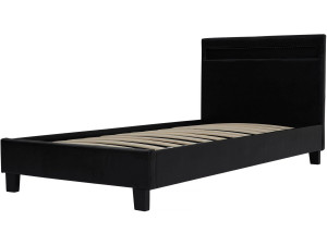 Cama con LED "Maria" 90 x 190 cm - Negra