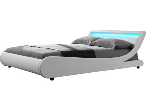 Cama LED "Natacha" - 160 x 200 cm - Blanco